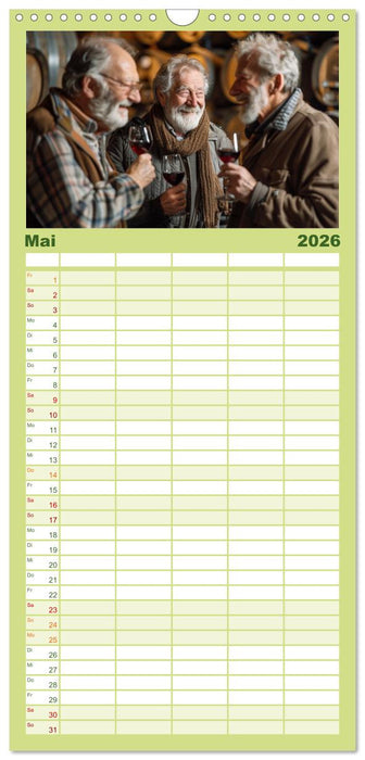 Wein begeistert (CALVENDO Familienplaner 2026)