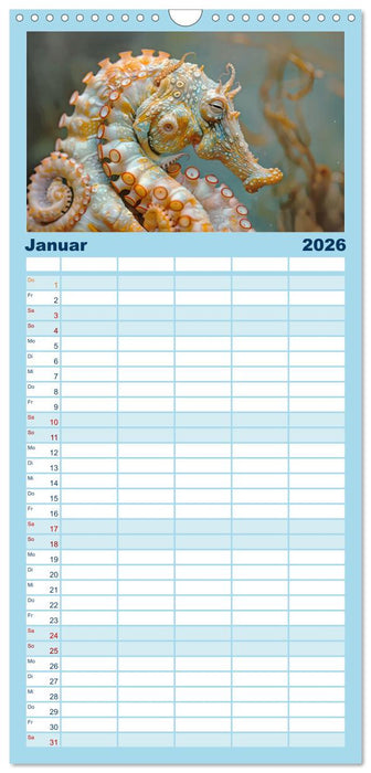 Fantastische Unterwasserkreaturen - Hybridtiere (CALVENDO Familienplaner 2026)