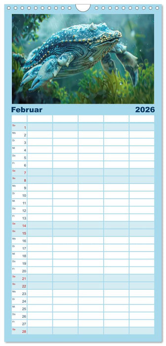 Fantastische Unterwasserkreaturen - Hybridtiere (CALVENDO Familienplaner 2026)