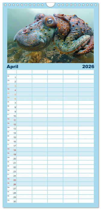 Fantastische Unterwasserkreaturen - Hybridtiere (CALVENDO Familienplaner 2026)