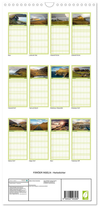 FÄRÖER INSELN - Herbstlichter (CALVENDO Familienplaner 2026)