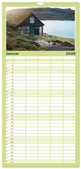 FÄRÖER INSELN - Herbstlichter (CALVENDO Familienplaner 2026)