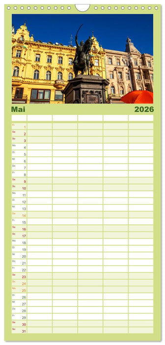 Zagreb - Kroatiens zauberhafte Hauptstadt (CALVENDO Familienplaner 2026)