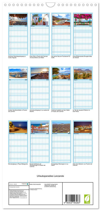 Urlaubsparadies Lanzarote (CALVENDO Familienplaner 2026)