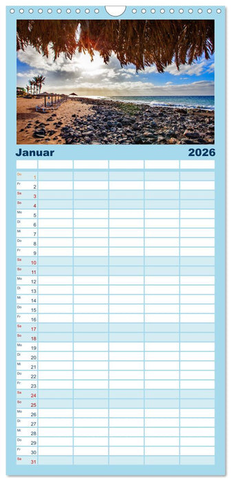 Urlaubsparadies Lanzarote (CALVENDO Familienplaner 2026)