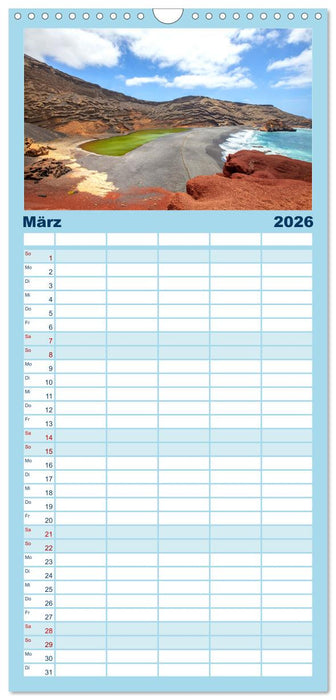 Urlaubsparadies Lanzarote (CALVENDO Familienplaner 2026)