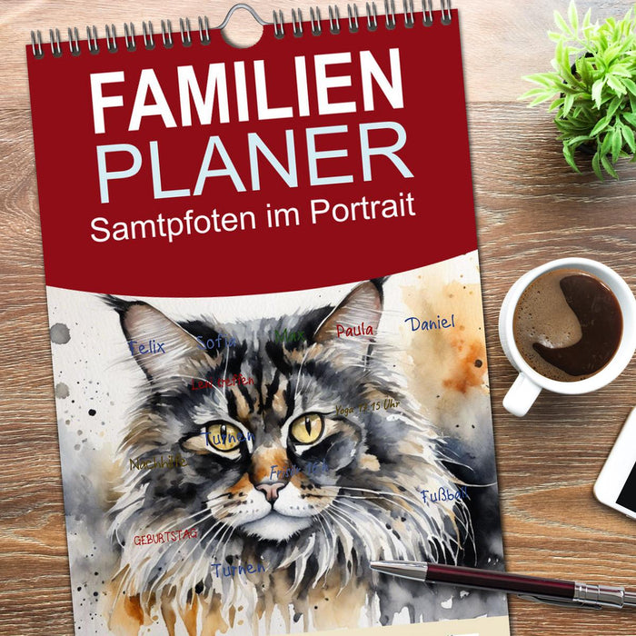 Samtpfoten im Portrait (CALVENDO Familienplaner 2026)