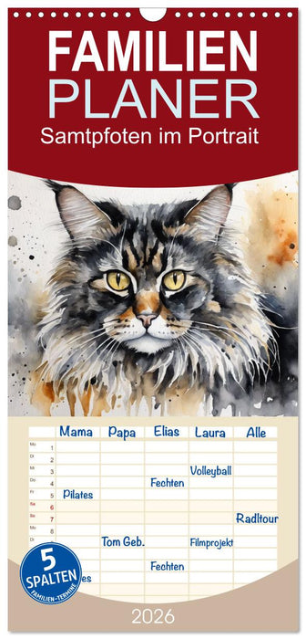 Samtpfoten im Portrait (CALVENDO Familienplaner 2026)