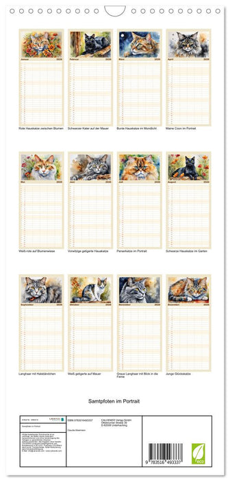 Samtpfoten im Portrait (CALVENDO Familienplaner 2026)