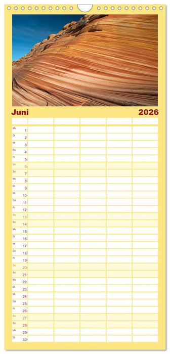 Paria Canyon - The Wave Naturwunder (CALVENDO Familienplaner 2026)