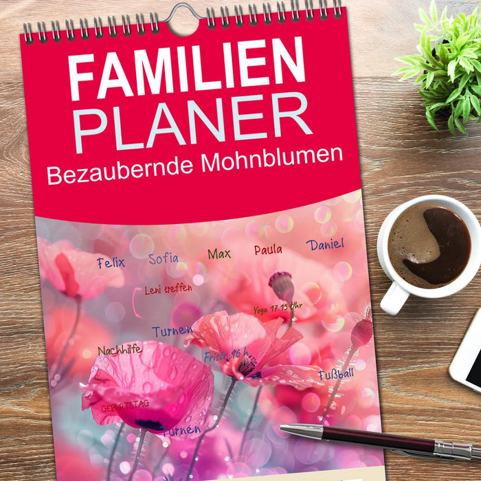 Bezaubernde Mohnblumen (CALVENDO Familienplaner 2026)
