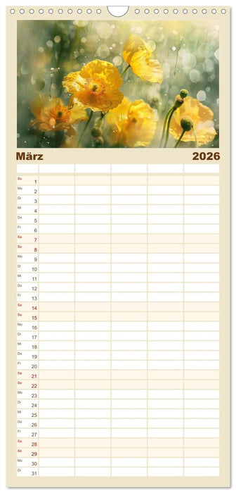 Bezaubernde Mohnblumen (CALVENDO Familienplaner 2026)