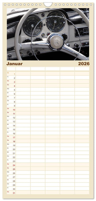 Klassische Armaturenbretter (CALVENDO Familienplaner 2026)