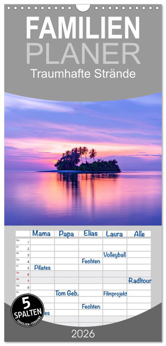 Traumhafte Strände (CALVENDO Familienplaner 2026)