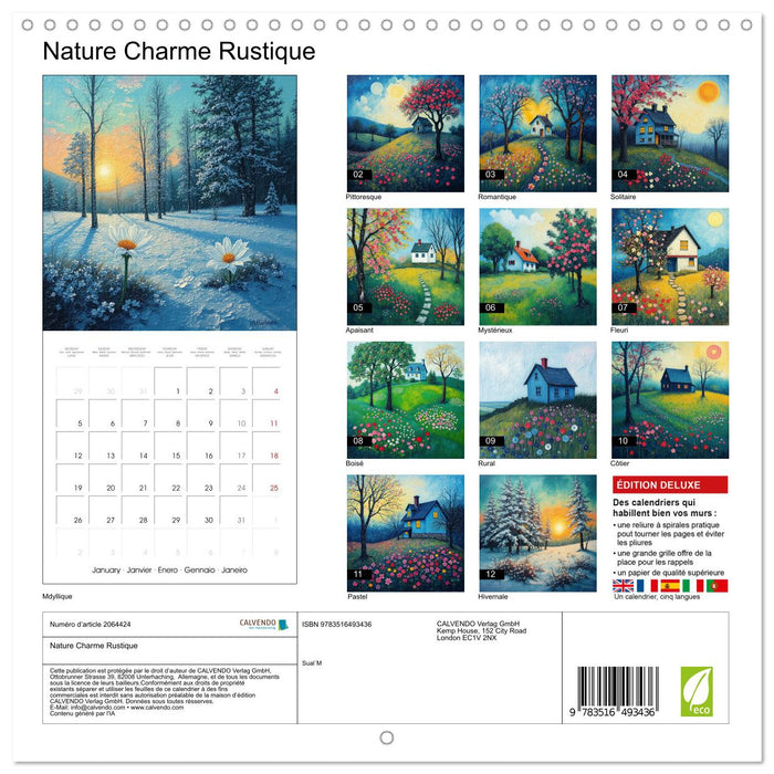 Nature Charme Rustique (CALVENDO Calendrier mensuel 2026)