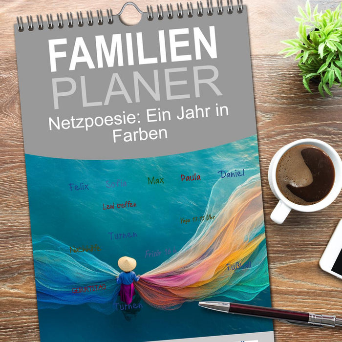 Netzpoesie: Ein Jahr in Farben (CALVENDO Familienplaner 2026)
