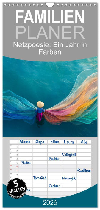 Netzpoesie: Ein Jahr in Farben (CALVENDO Familienplaner 2026)