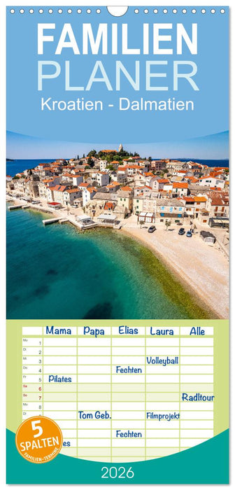 Kroatien - Dalmatien (CALVENDO Familienplaner 2026)