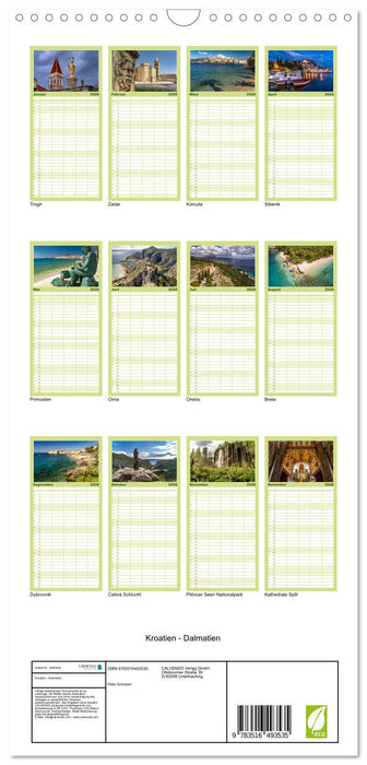 Kroatien - Dalmatien (CALVENDO Familienplaner 2026)