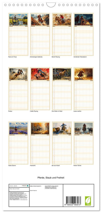 Pferde, Staub und Freiheit (CALVENDO Familienplaner 2026)