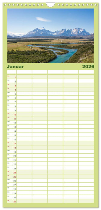 Chile - Facetten landschaftlicher Vielfalt (CALVENDO Familienplaner 2026)