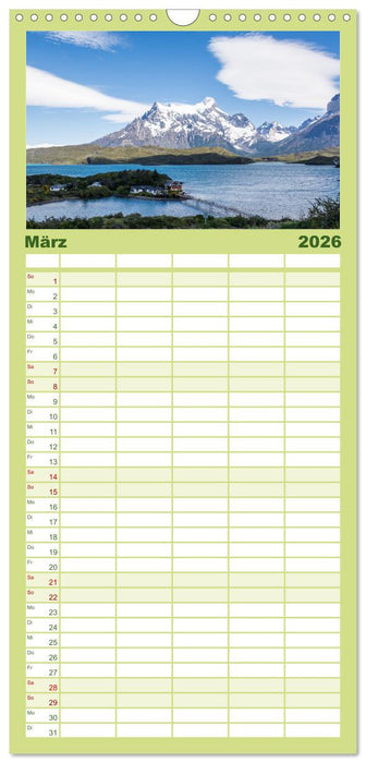 Chile - Facetten landschaftlicher Vielfalt (CALVENDO Familienplaner 2026)