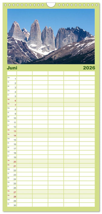 Chile - Facetten landschaftlicher Vielfalt (CALVENDO Familienplaner 2026)