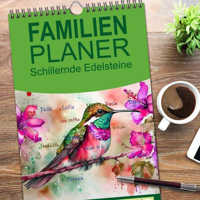 Schillernde Edelsteine (CALVENDO Familienplaner 2026)