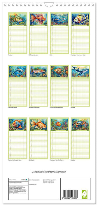 Geheimnisvolle Unterwasserwelten (CALVENDO Familienplaner 2026)