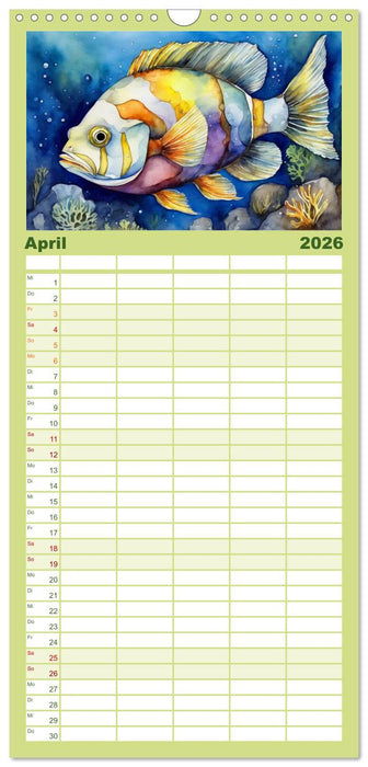 Geheimnisvolle Unterwasserwelten (CALVENDO Familienplaner 2026)