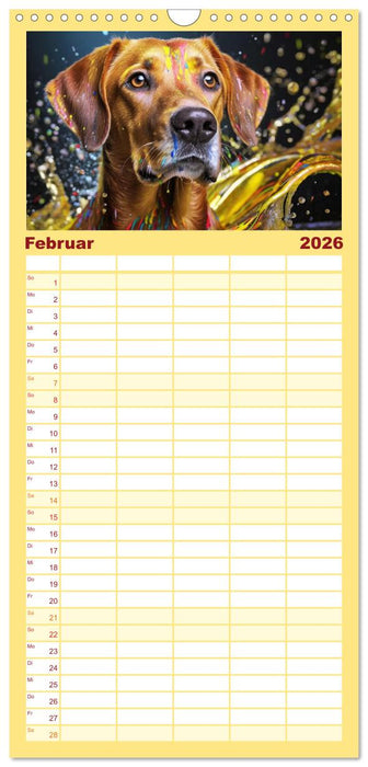Splash - Hunde im Farbrausch (CALVENDO Familienplaner 2026)
