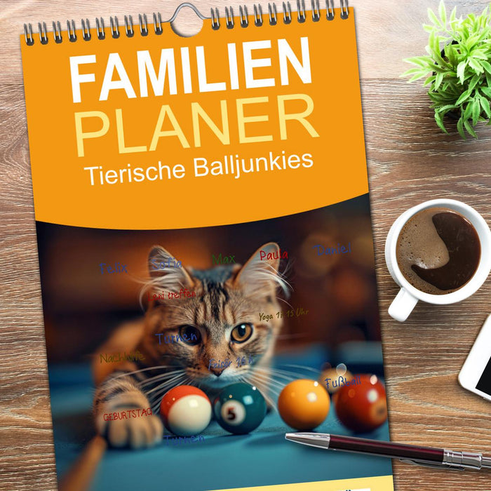 Tierische Balljunkies (CALVENDO Familienplaner 2026)