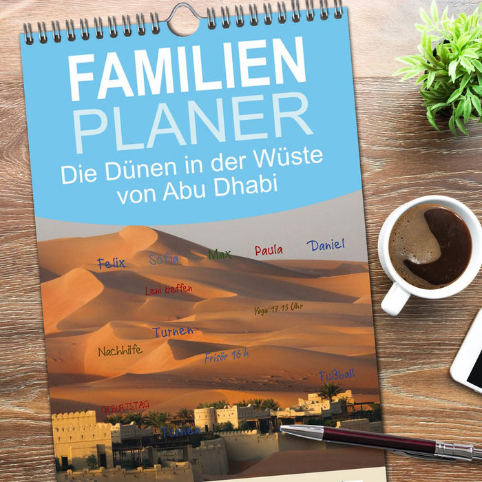 Die Dünen in der Wüste von Abu Dhabi (CALVENDO Familienplaner 2026)