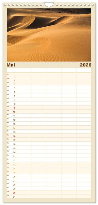 Die Dünen in der Wüste von Abu Dhabi (CALVENDO Familienplaner 2026)