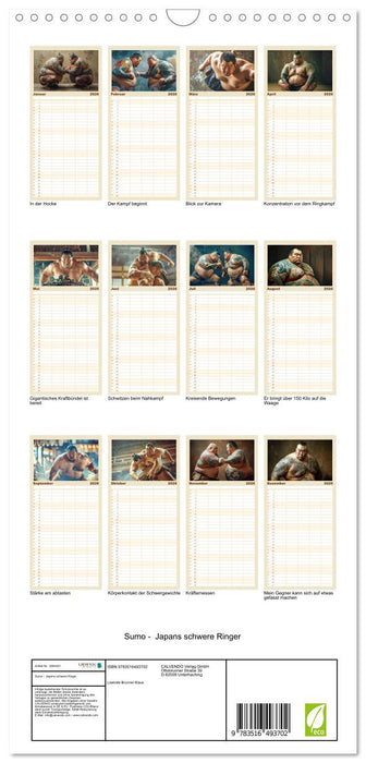 Sumo - Japans schwere Ringer (CALVENDO Familienplaner 2026)