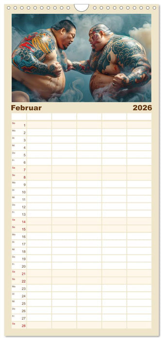 Sumo - Japans schwere Ringer (CALVENDO Familienplaner 2026)