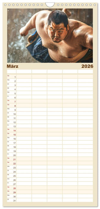 Sumo - Japans schwere Ringer (CALVENDO Familienplaner 2026)