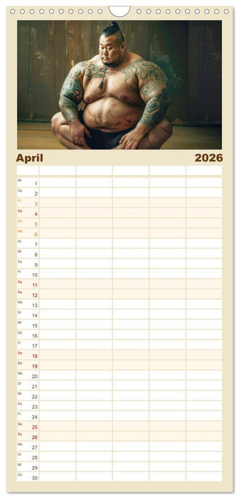 Sumo - Japans schwere Ringer (CALVENDO Familienplaner 2026)