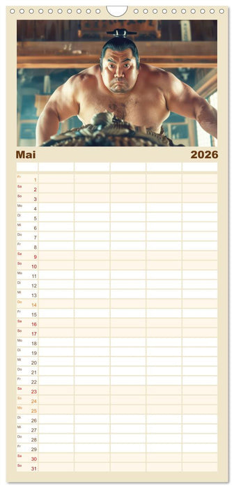 Sumo - Japans schwere Ringer (CALVENDO Familienplaner 2026)