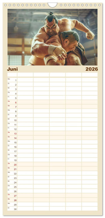Sumo - Japans schwere Ringer (CALVENDO Familienplaner 2026)