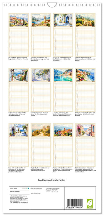 Mediterrane Landschaften (CALVENDO Familienplaner 2026)