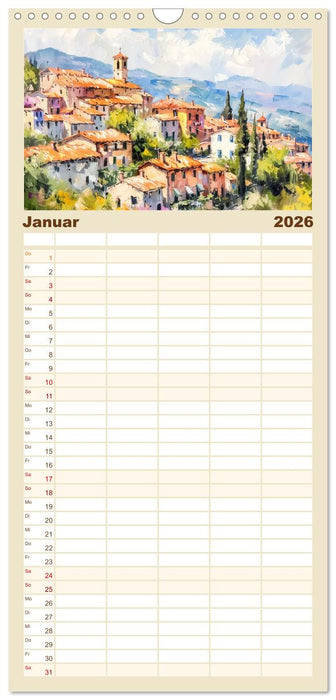 Mediterrane Landschaften (CALVENDO Familienplaner 2026)