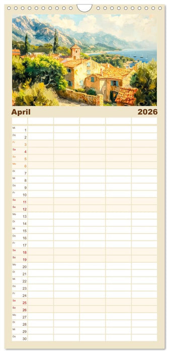 Mediterrane Landschaften (CALVENDO Familienplaner 2026)