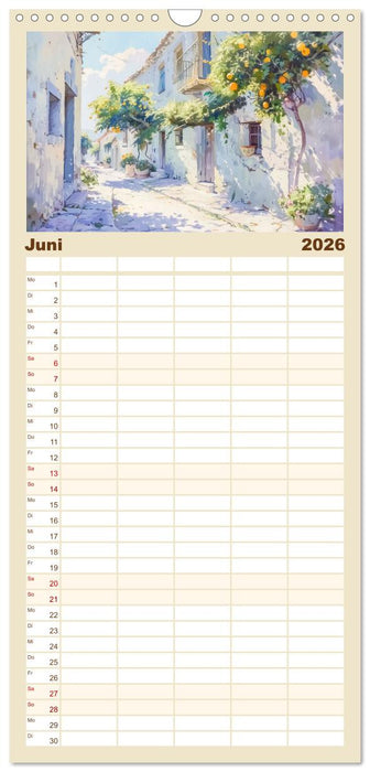 Mediterrane Landschaften (CALVENDO Familienplaner 2026)