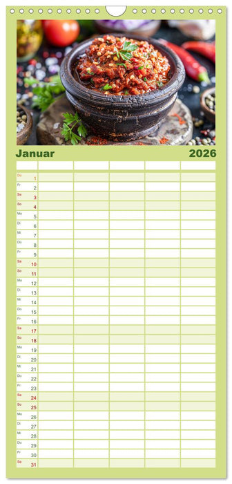 Mediterrane Küche (CALVENDO Familienplaner 2026)