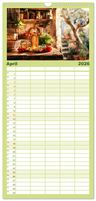 Mediterrane Küche (CALVENDO Familienplaner 2026)