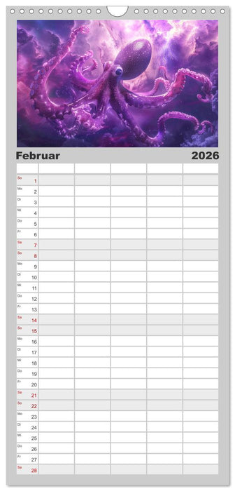 Tiere im Weltraum (CALVENDO Familienplaner 2026)