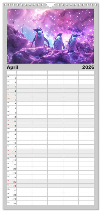 Tiere im Weltraum (CALVENDO Familienplaner 2026)