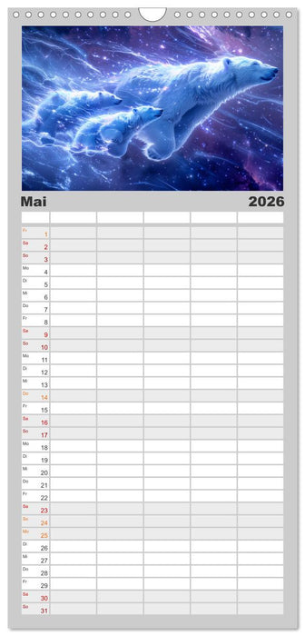 Tiere im Weltraum (CALVENDO Familienplaner 2026)