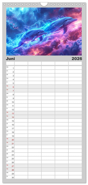 Tiere im Weltraum (CALVENDO Familienplaner 2026)